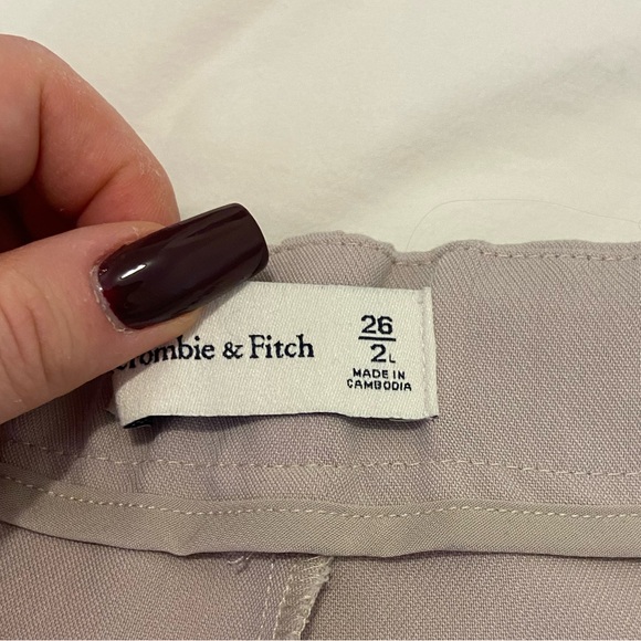 Abercrombie and fitch Taupe high-waisted pleated trousers in LONG - Picture 6 of 10